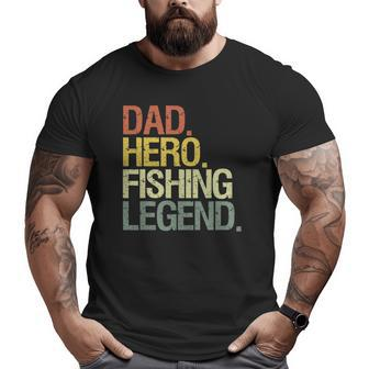 Fishing Dad Hero Vintage Retro Big and Tall Men T-shirt | Mazezy