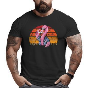 Flamingo Dad Father's Day Retro Bird Animal Lover Zoo-Keeper Big and Tall Men T-shirt | Mazezy UK