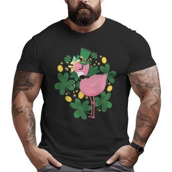 Flamingo St Patrick Day Pink Bird Lover Big and Tall Men T-shirt | Mazezy AU