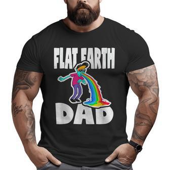 Flat Earth Dad Retro Rainbow Vomit Father Big and Tall Men T-shirt | Mazezy CA