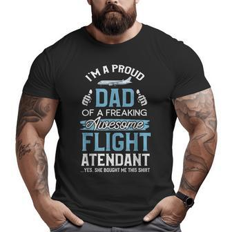 Flight Attendant Dad Father Of Flight Attendant Big and Tall Men T-shirt | Mazezy