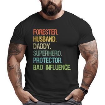 Forester Husband Daddy Superhero Protector Dad Big and Tall Men T-shirt | Mazezy
