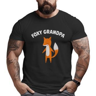 Foxy Grandpa Lovely Fox Big and Tall Men T-shirt | Mazezy