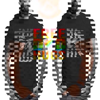 Free Dad Hugs Lgbtq Gay Pride Parades Rainbow For Dad Big and Tall Men T-shirt | Mazezy