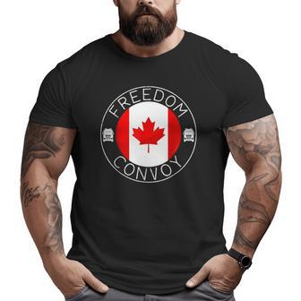 Freedom Convoy 2022 Canadian Flag Trucker Maple Leaf Big and Tall Men T-shirt | Mazezy