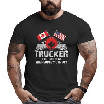 Freedom Convoy 2022 Usa And Canada Support Our Truckers Big and Tall Men T-shirt | Mazezy
