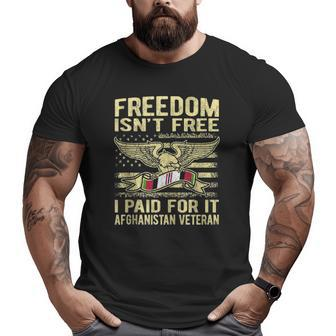 Freedom Isn't Free I Paid For It Afghanistan Veteran Us Flag Big and Tall Men T-shirt | Mazezy AU