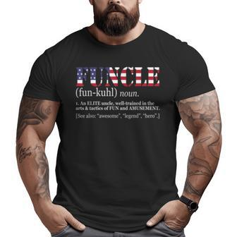 Funcle For Veteran Fun Uncle Patriotics America Flag Big and Tall Men T-shirt | Mazezy UK
