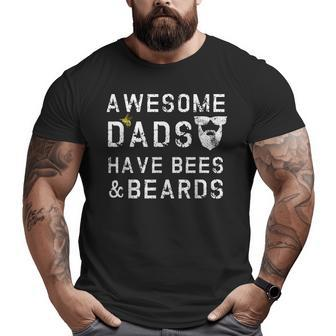Beekeeping Beekeeper Dad Beard And Bees Father Big and Tall Men T-shirt | Mazezy