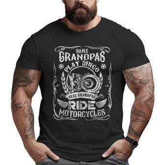 Bingo Grandpa Motorcyclist Grandfather Biker Big and Tall Men T-shirt | Mazezy