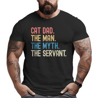 Cat Dad Fathers Day Vintage Ever Cat Lover Daddy Retro Big and Tall Men T-shirt | Mazezy