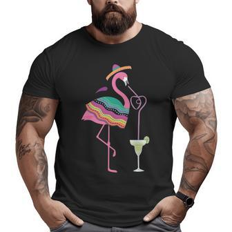 Cinco De Mayo Margarita Flamingo Drinking T Big and Tall Men T-shirt | Mazezy