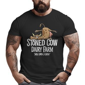 Cow Art Stoned Cow Dairy Farm Milk Cow Art Big and Tall Men T-shirt | Mazezy