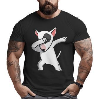 Dabbing English Bull Terrier Dog Birthday Party Gif Big and Tall Men T-shirt | Mazezy