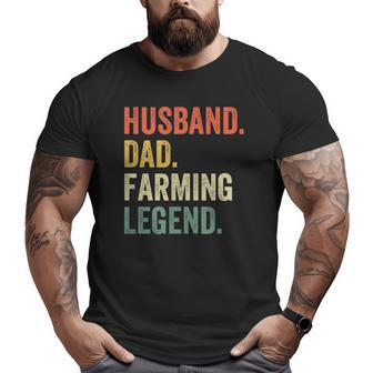Farmer Husband Dad Farming Legend Vintage Big and Tall Men T-shirt | Mazezy