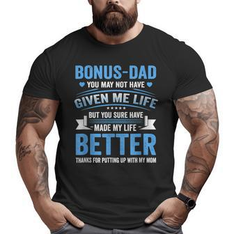 Father's Day Bonus Dad From Daughter Son Wife Big and Tall Men T-shirt | Mazezy