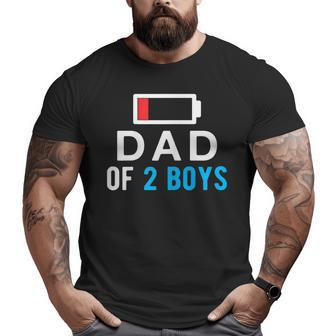 Father's Day Shirt Dad Of 2 Boys Shirt Idea Big and Tall Men T-shirt | Mazezy CA
