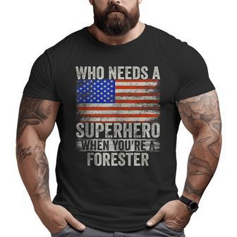 Forester Superhero Vintage For Dad Big and Tall Men T-shirt | Mazezy