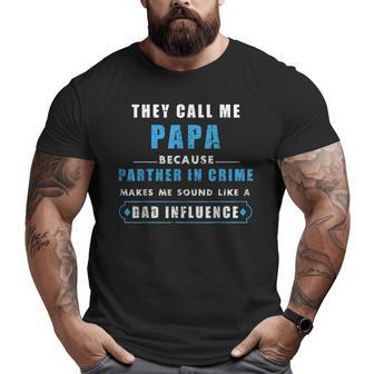 Grandpa Papa Partner In Crime Big and Tall Men T-shirt | Mazezy DE