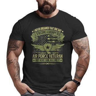 Grumpy Old Air Force Veteran Big and Tall Men T-shirt | Mazezy
