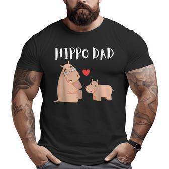 Hippo Dad Fathers Day Kids Animals Family Hippopotame Big and Tall Men T-shirt | Mazezy AU