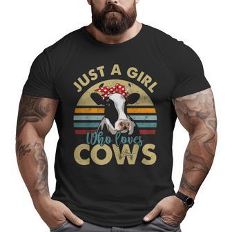 I'm Just A Girl Who Loves Cows Cow Farmer Farm Big and Tall Men T-shirt | Mazezy