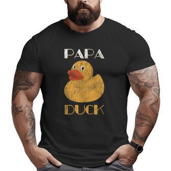Papa Duck Farm Animal Distressed Father's Day Big and Tall Men T-shirt | Mazezy