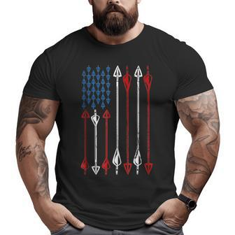 Patriotic Bow Hunting Flag Arrows Bow Archer Target Big and Tall Men T-shirt | Mazezy AU