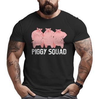 Piggy Squad Barnyard Farm Animal Pigs Grunge Big and Tall Men T-shirt | Mazezy