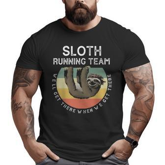 Quote's Sloth Running Team Big and Tall Men T-shirt | Mazezy