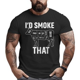 Retro Bbq Party Smoker Chef Dad I'd Smoke That Big and Tall Men T-shirt | Mazezy