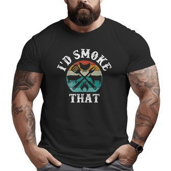 Retro Grilling Bbq Smoker Chef Dad -I'd Smoke That Big and Tall Men T-shirt | Mazezy