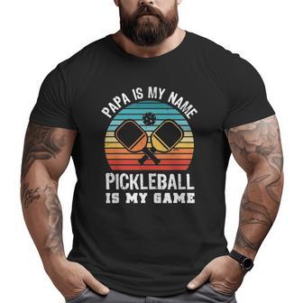 Retro Papa Pickleball Sunset Big and Tall Men T-shirt | Mazezy