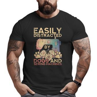 Sewer Dog Lover Seamstress Sewing Machine Sewing Big and Tall Men T-shirt | Mazezy