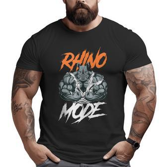Strong Rhino With Big Biceps Rhino Mode For Gym Lover Big and Tall Men T-shirt | Mazezy UK
