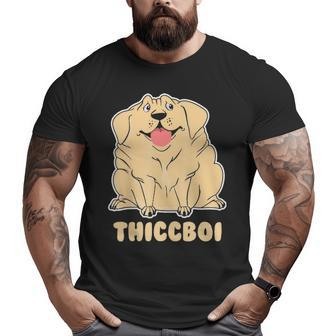 Thicc Boi Labrador T Hilarious Fat Dog Big and Tall Men T-shirt | Mazezy