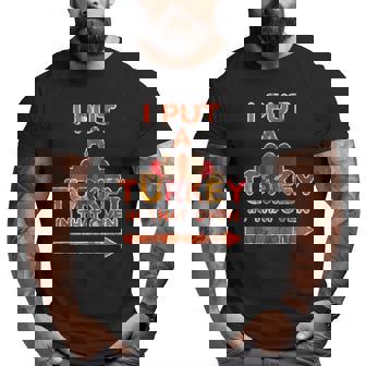 Turkey Thanksgiving Pregnancy Husband Outfit For Dad Big and Tall Men T-shirt | Mazezy