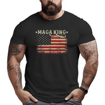 Ultra Maga King Vintage American Flag Ultra-Maga Retro Big and Tall Men T-shirt | Mazezy