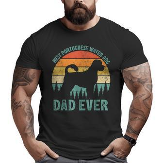 Vintage Best Portuguese Water Dog Dad Ever Fathers Day Big and Tall Men T-shirt | Mazezy