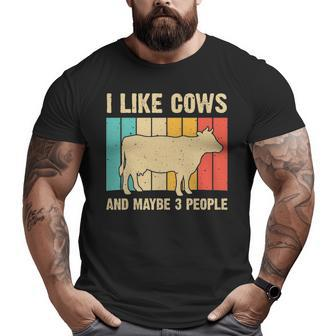 Vintage Cow Cow Farmer Men Women Cattle Lover Big and Tall Men T-shirt | Mazezy