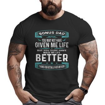 Vintage Father's Day Bonus Dad From Daughter Son Boys Big and Tall Men T-shirt | Mazezy