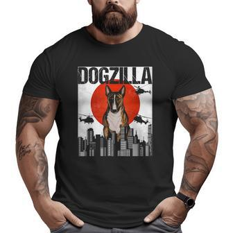 Vintage Japanese Dogzilla Miniature Bull Terrier Big and Tall Men T-shirt | Mazezy