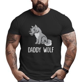 Wolf Lover Daddy Wolf Big and Tall Men T-shirt | Mazezy