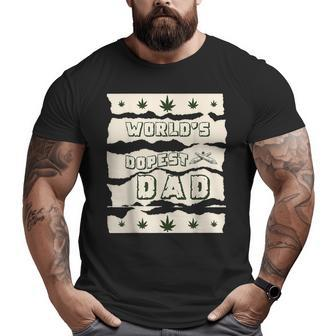 World's Dopest Dad Weed Marijuana Cannabis Leaf Adults Big and Tall Men T-shirt | Mazezy