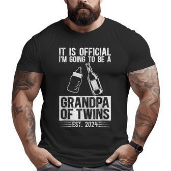 Be Future Grandpa Of Twins Promoted To Grandpa Of Twins 2024 Big and Tall Men T-shirt | Mazezy