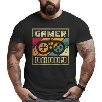 Gamer Daddy First Time Father New Dad Retro Video Games Big and Tall Men T-shirt | Mazezy