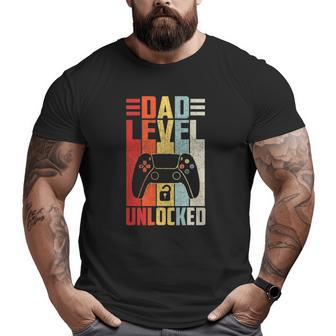 Gamer Pregnancy Announcement Dad Level Unlocked To Be Father Big and Tall Men T-shirt | Mazezy