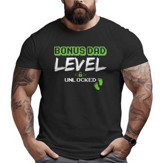 Gaming Bonus Dad Level Unlocked Leveled Up Daddy Video Game Big and Tall Men T-shirt | Mazezy