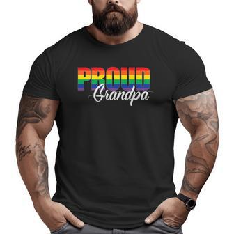 Gay Pride Proud Grandpa Lgbt Ally For Family Rainbow Big and Tall Men T-shirt | Mazezy