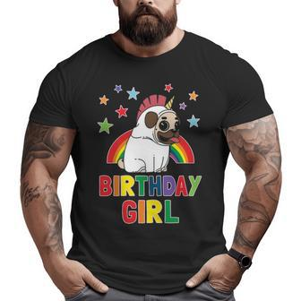 Girl Birthday Unicorn Pug B Day Party Kids Idea Unipug Big and Tall Men T-shirt | Mazezy